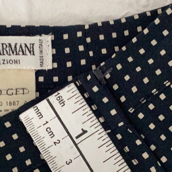 Vintage Giorgio Armani Wide Leg Pant Navy/Off white. 100% Silk - Picture 7 of 13